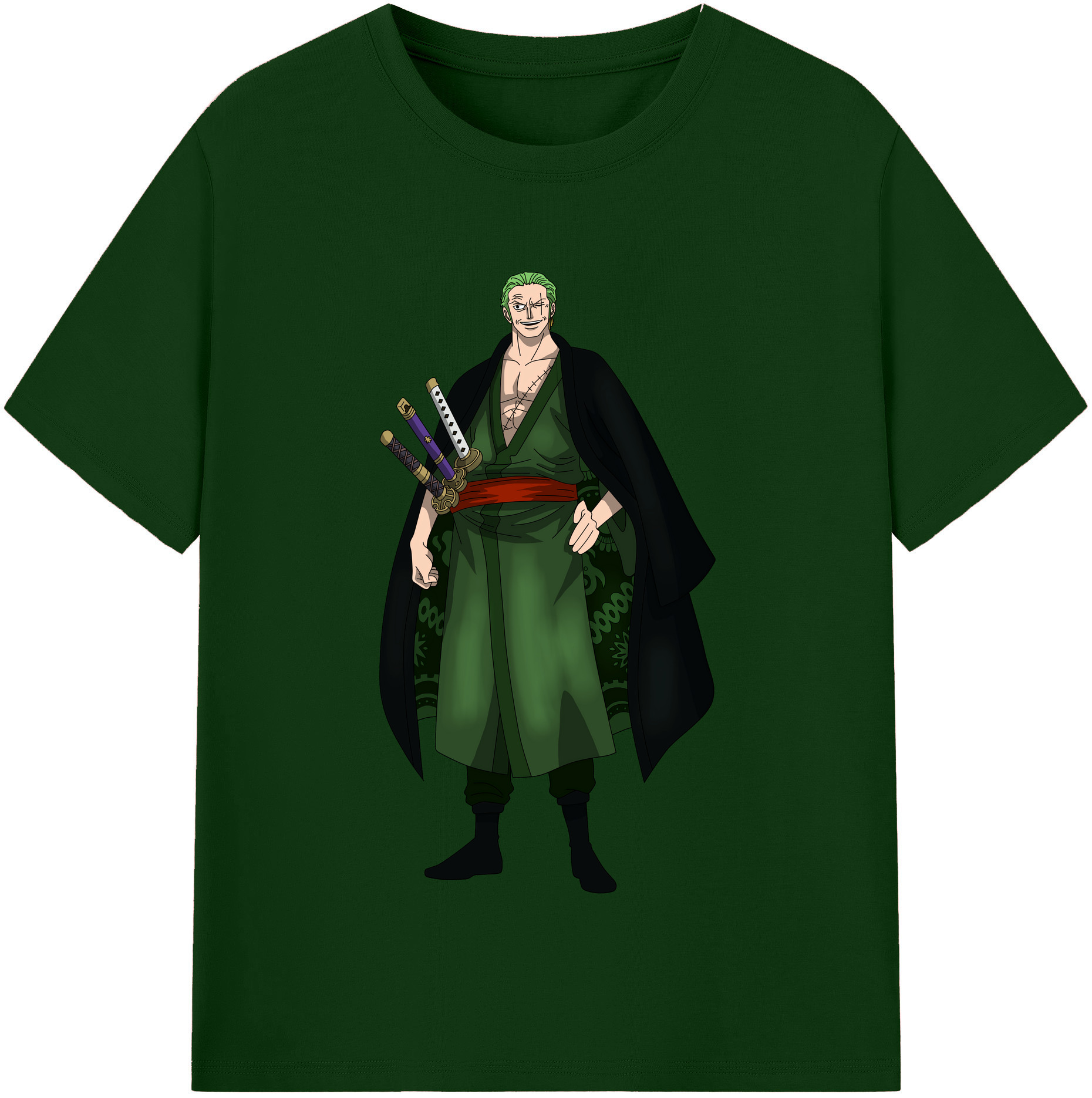 ワンピース ロロノア・ゾロ ONE PIECE Roronoa Zoro 綿100％半袖Tシャツ（フロントプリント）